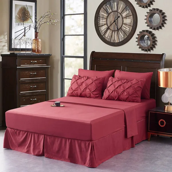 6/8 Piece Pintuck Comforter Set T/Q/K/Cal King - White - Queen