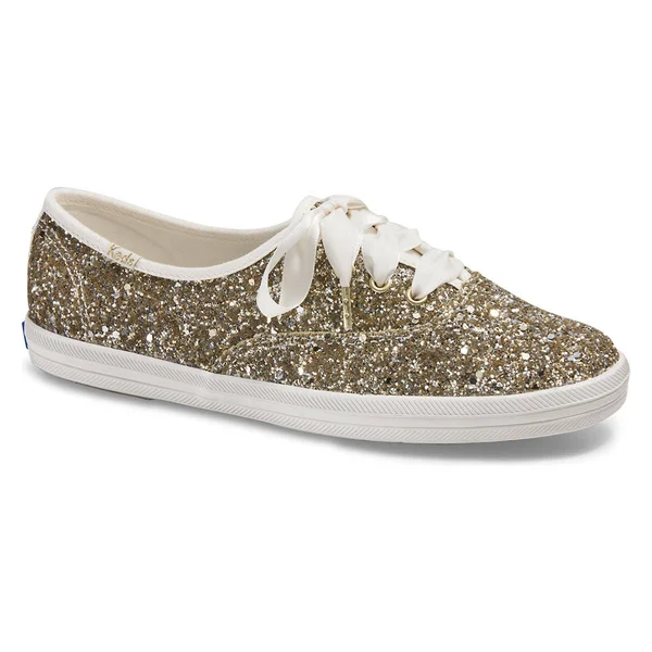 Keds x Kate Spade New York Glitter Sneakers, Platinum - Size 10