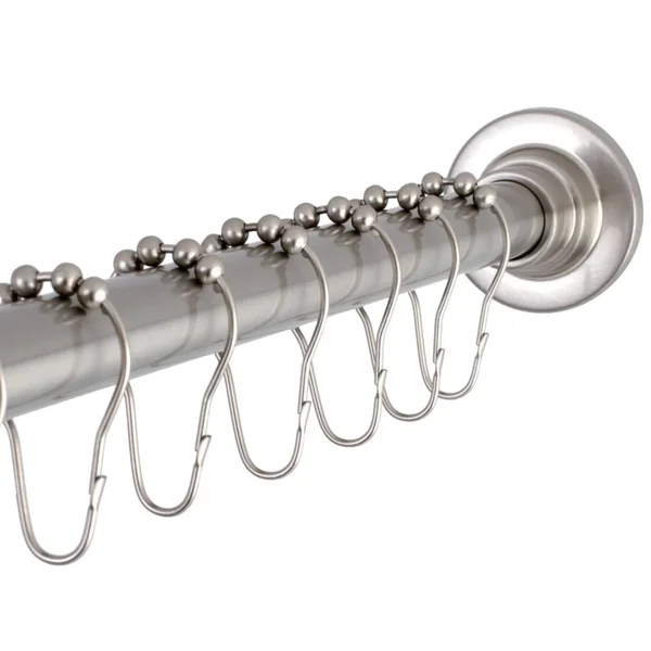 Edenscape Adjustable Shower Curtain Rod with Ring Combo - Brushed Nickel