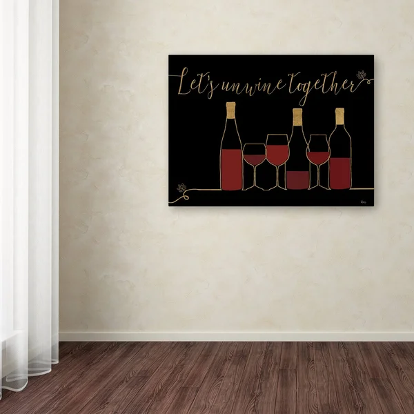 Veronique Charron 'Underlined Wine x Black' Canvas Art WAP01774-C