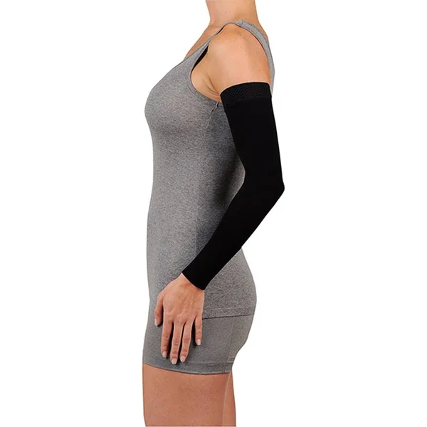 Juzo 2002CGLSB 30-40 mmHg Soft Armsleeve w/ Silicone-Long-Black-III