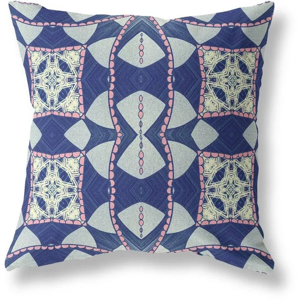 Cosmic Circle Sprays Blown and Closed Pillow Indigo Pink 16x22x16x22