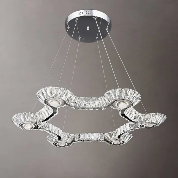 Gatsby Luminaires Galaxy 30x22 LED Chrome Chandelier Light with Clear Crystals 702189-001