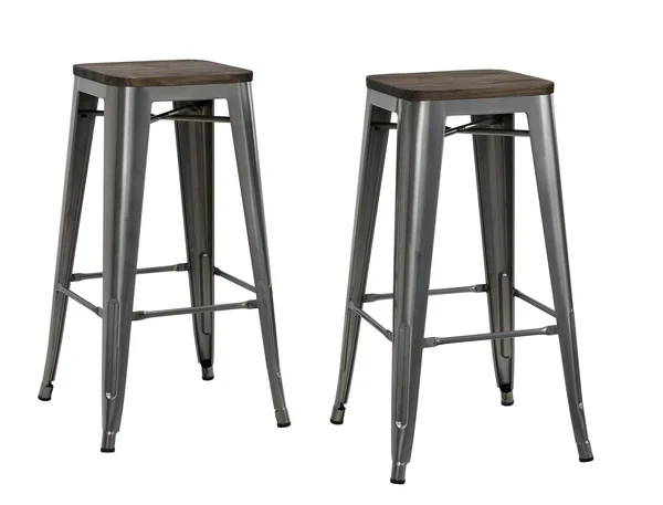 Fanya 30x22 Metal Backless Bar Stool - N/A, Antique Gun Metal