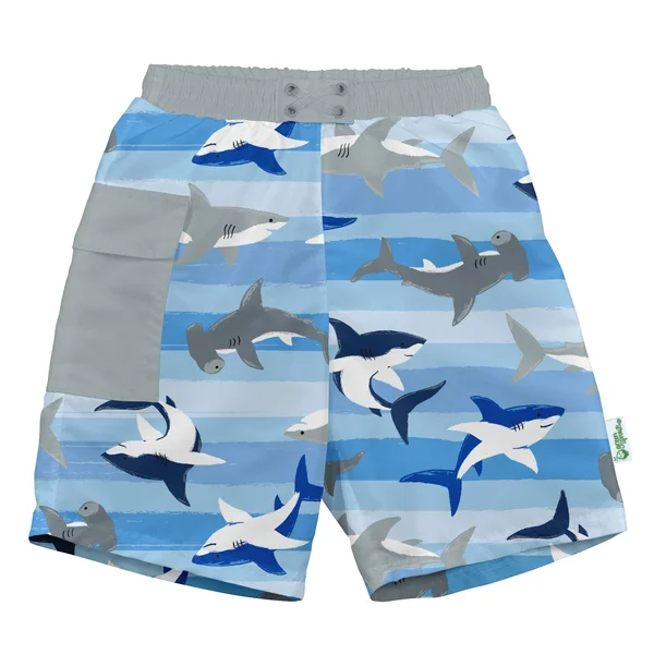 I Play. by Green Sprouts Size 18M Shark Swim Trunks and Diaper in Blue