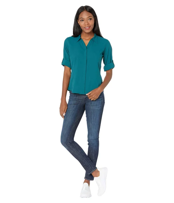 Expedition Chill Stretch 3/4 Sleeve Top Dark Harbor - Xs