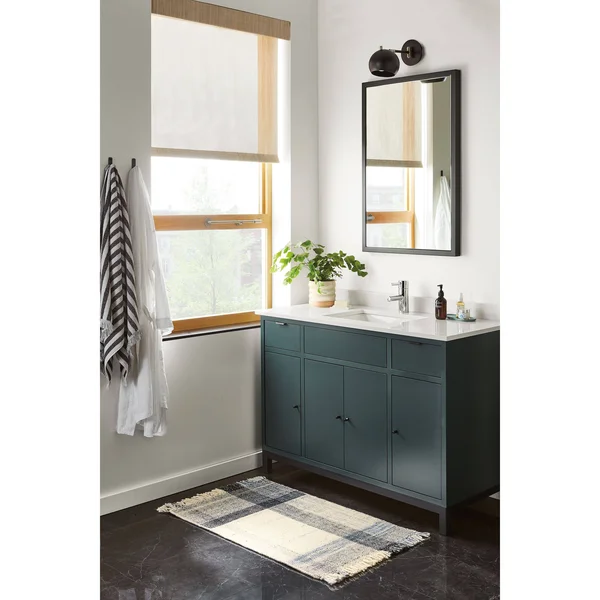 Room & Board, Modern Soho Mirror 1.5D 22W 56H in Ocean Blue
