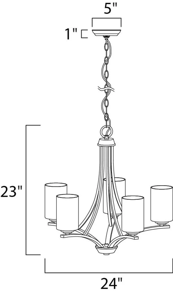 Maxim 20035SWOI Deven 5-Light Chandelier, Oil Rubbed Bronze