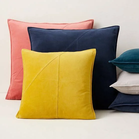 Washed Cotton Velvet Pillow COVER, 24x22x24