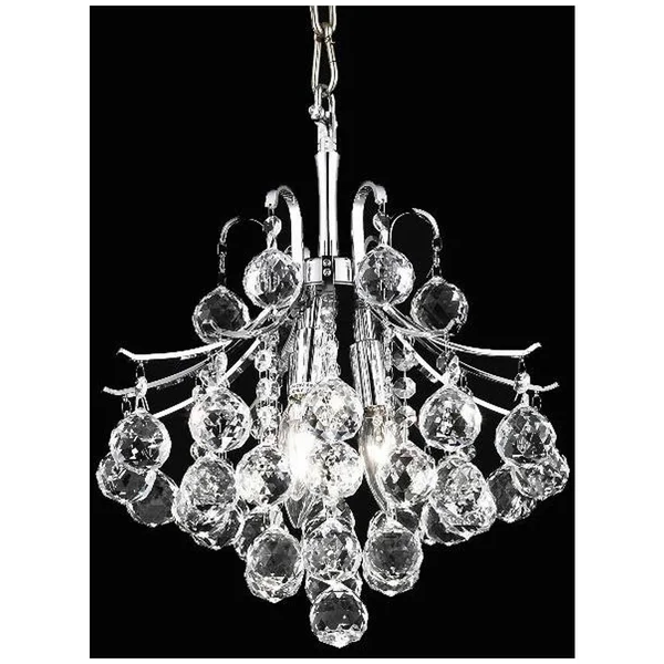 Elegant Lighting V8000D12C/EC Toureg 3 Light Chrome Pendant Clear Elegant Cut Crystal