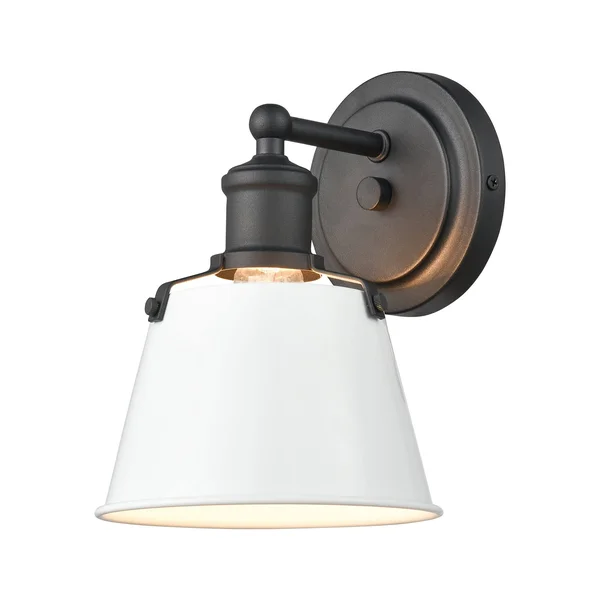 Elk Holgate 1-Light Bath Vanity Light - Charcoal - Enamel White - 47460/1