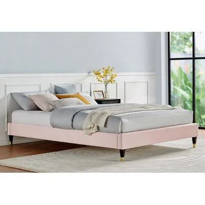 Herricks Platform Bed Everly Quinn Color: Pink, Size: Twin