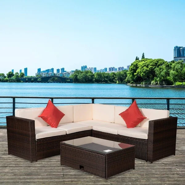 Outdoor Garden Patio Furniture 4-Piece - White