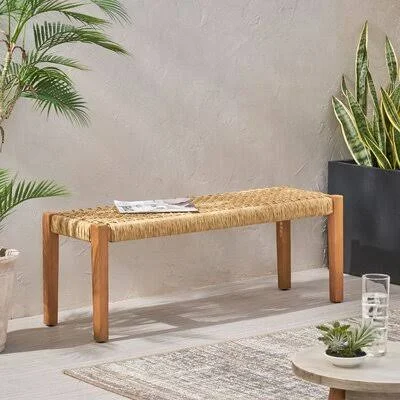 Portland Angie Wooden Garden Bench Bayou Breeze