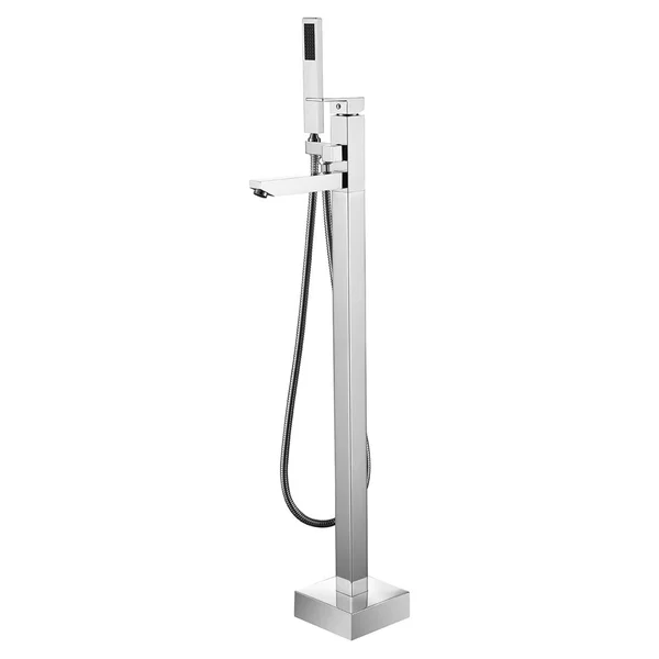 EISEN Home SevenFalls Single Handle Floor Mounted Freestanding Tub Filler with Handshower, Size: Chrome Finish