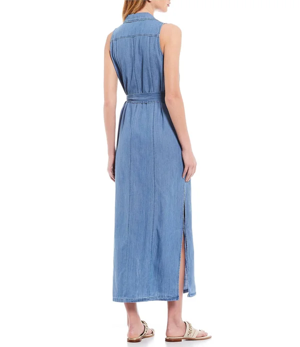 Michael Michael Kors Sleeveless Maxi ShirtWomen&s Dress Indigo : LG