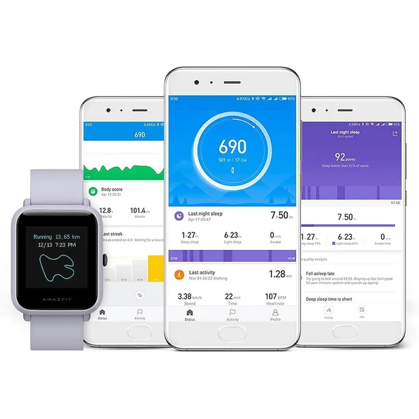 Amazfit Bip - Smart Watch with Heart Rate Monitor - Black