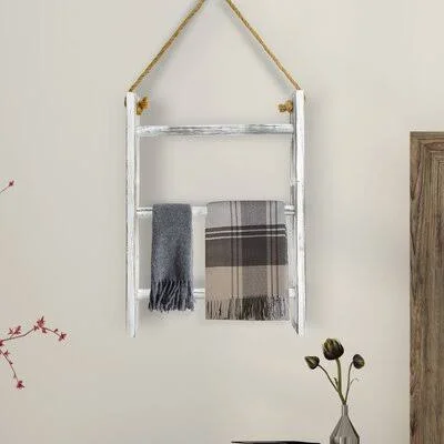 Retiro 3 Piece Solid Wood Tiered Shelf with Towel Bar Longshore Tides Finish: Washed White
