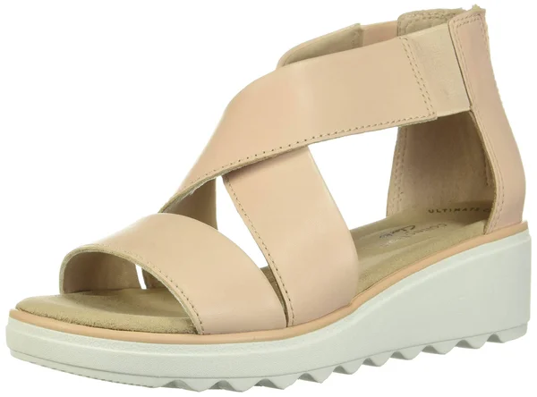 Clarks Women's Jillian Rise Wedge Sandal - Size: 11, Blush Leather
