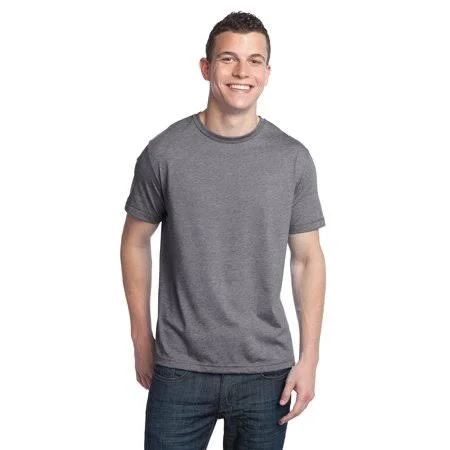 24 Branded District DT142 Young Men's Tri-Blend Crew Neck Tee - Grey Heather - 2XL