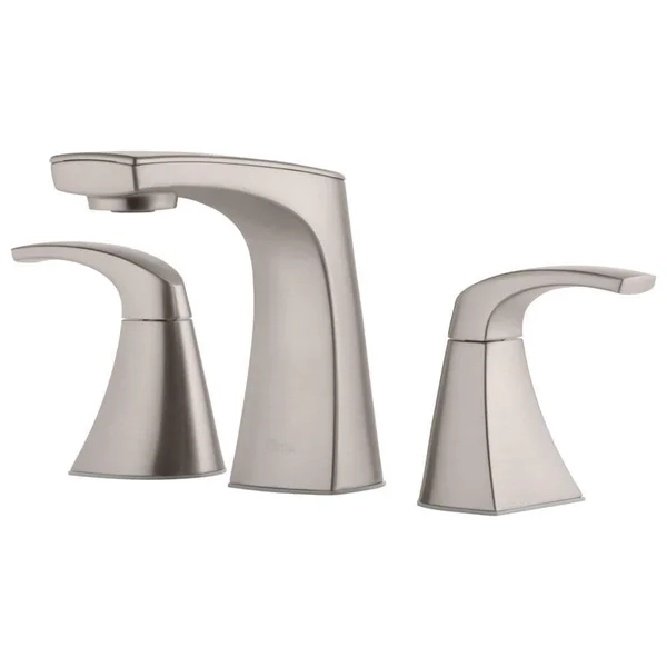 Pfister Karci Spot Defense Brushed Nickel 2-Handle 8-in Widespread WaterSense Bathroom Sink Faucet with Drain, PLF-049-KAGS