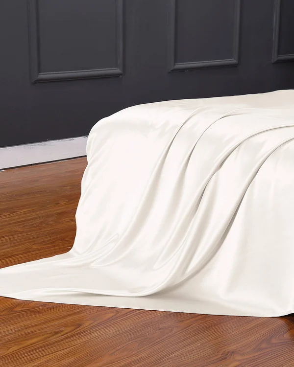 LILYSILK Flat Sheet Ivory Twin Finest Mulberry Silk