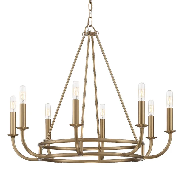 Crystorama Bailey 8 Light Aged Brass Chandelier BAI-A2108-AG
