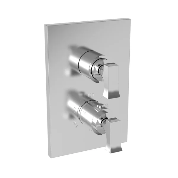 Newport Brass 3-2573TS Joffrey Polished Chrome 1/2x22 Square Thermostatic Trim Plate with Handle
