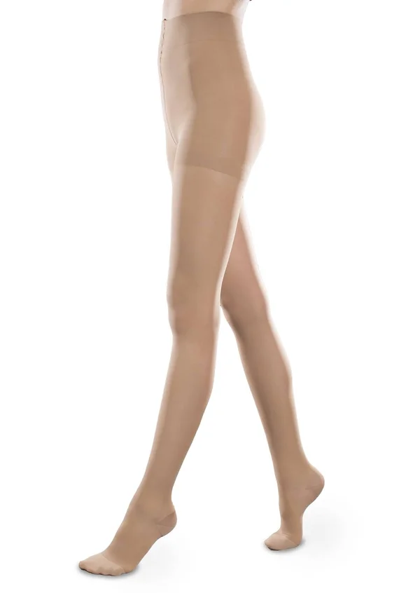 Therafirm Ease Sheer 15-20 Closed Toe Compression Pantyhose Sand Small Short