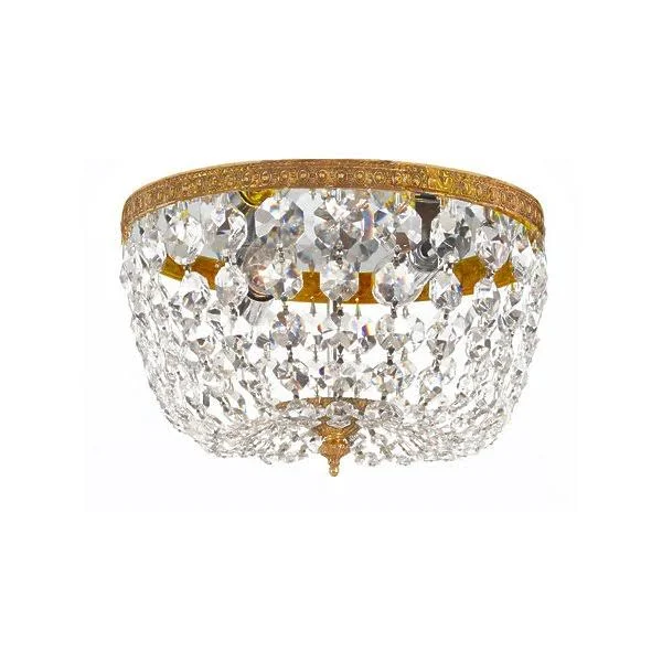 Flush Mounts 2 Light with Olde Brass Clear Spectra Crystal Cast 8 inch 120 Watts World of Lighting WL2319