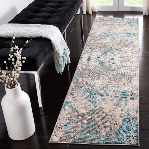 Safavieh Clearance Madison 400 MAD425E Grey/Blue Rug, 2&2x22x12&0x22 - Runner