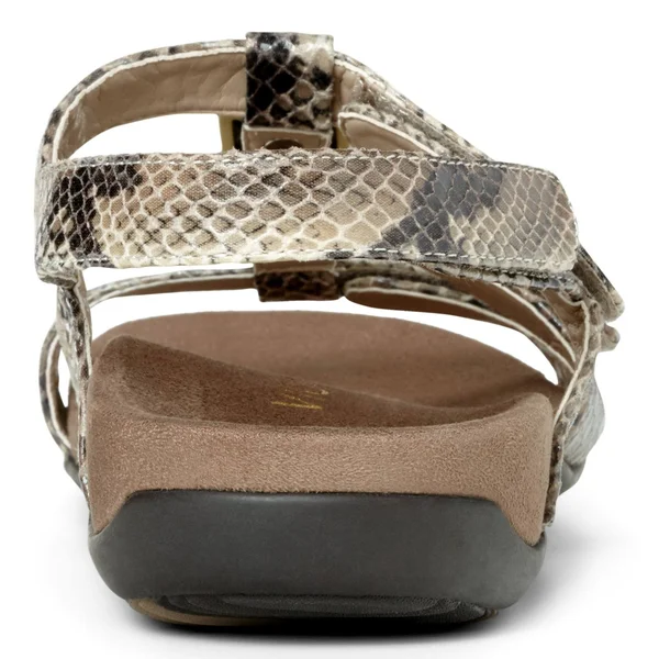 Vionic Women's Amber Adjustable Sandal Natural Snake 7, M