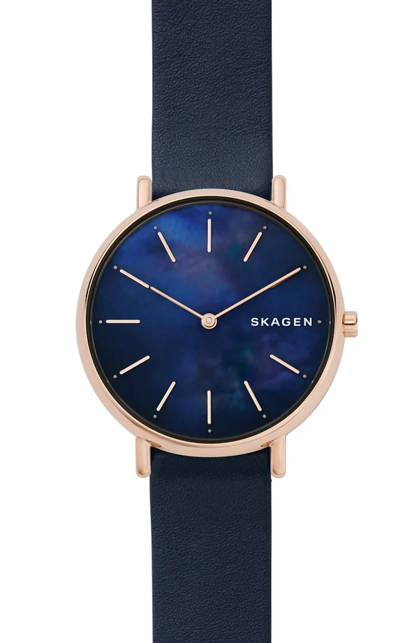 Skagen Women's SKW2731 Signatur Blue Leather Watch - Blue