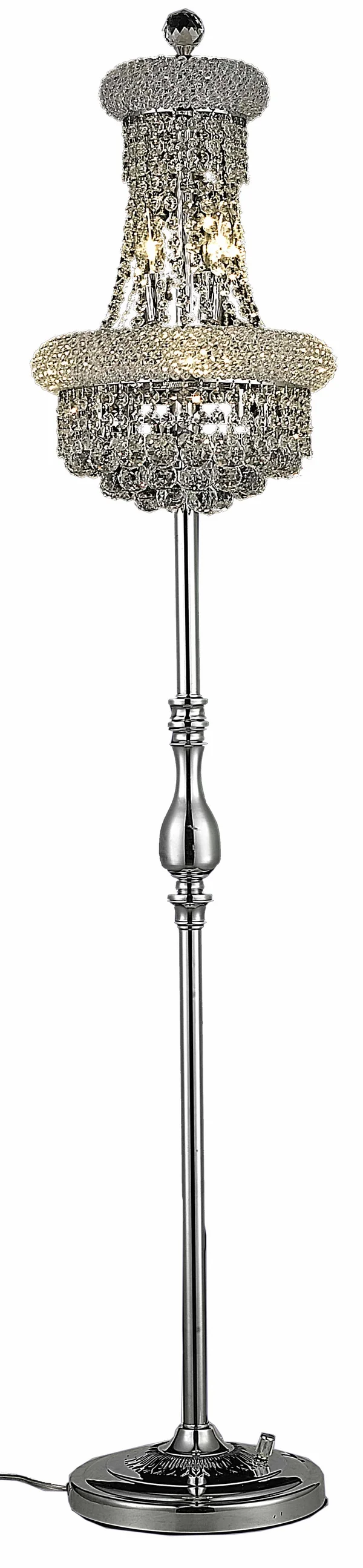 Elegant Lighting V1800FL12C/RC Primo 6 Light Chrome Floor Lamp Clear Royal Cut Crystal
