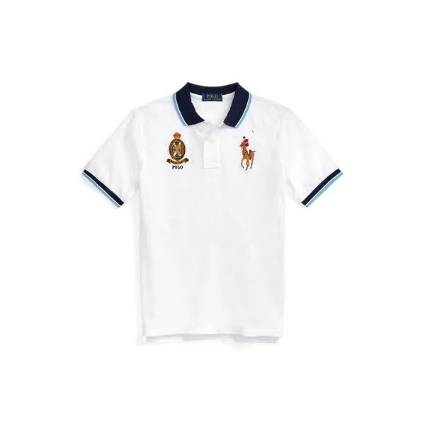 Ralph Lauren Boy's Big Pony Crest Cotton Polo - Size XL in White