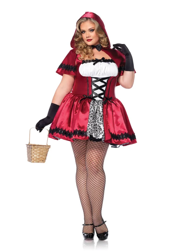 Gothic Red Riding Hood Plus Size Costume, Adult, Womens, Black/Red, 6X, Leg Avenue