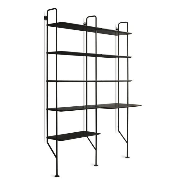 Hitch Add-On Bookcase and Desk Blu Dot Frame Color: Black, Shelves Color: White