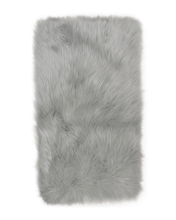 Home Dynamix Indoor Rugs Gray - Gray Faux Fur Arctic Rug