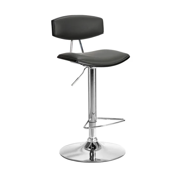 Armen Living Erik Faux Leather Swivel Barstool, Adjustable, Gray/Chro