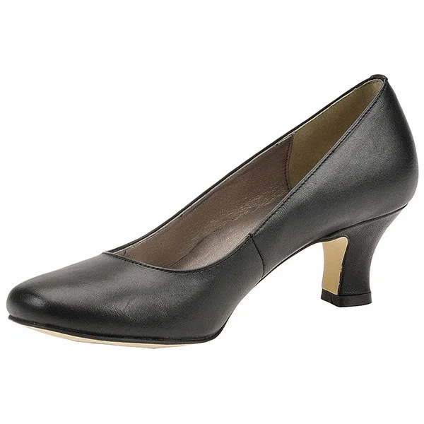Array Womens Flatter Leather Round Toe Classic Pumps Black