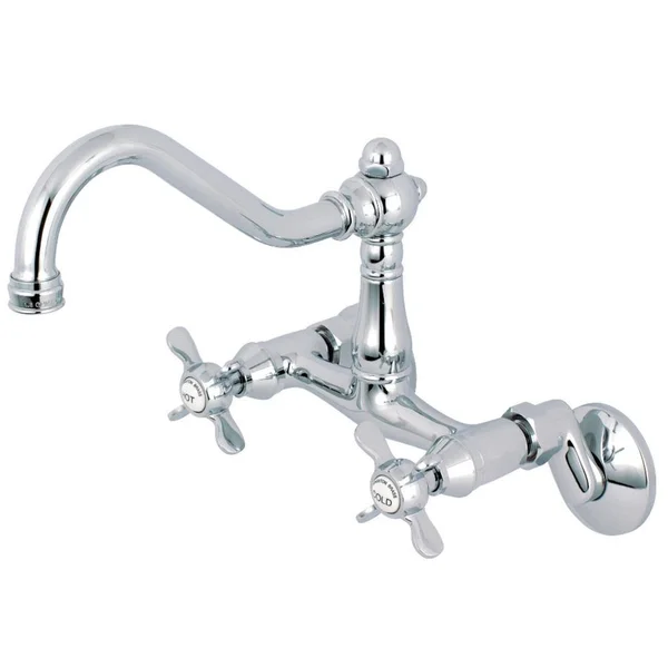 Essex 2-Handle Wall-Mount Standard Kitchen Faucet in Polished Chrome
