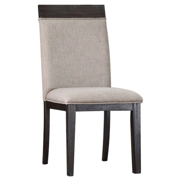 Strick & Bolton Edmonia Espresso Side Chairs (Set of 2) - Espresso/Grey