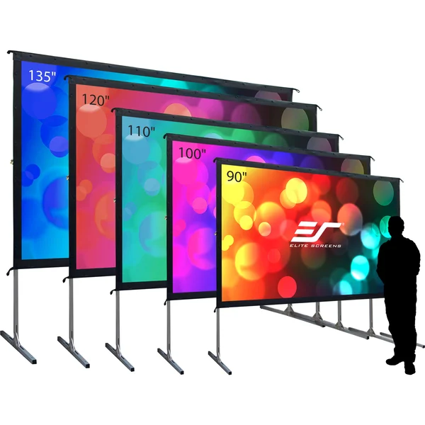 Elite Screens Yard Master 2 Series OMS100HR2 Rear Projection Screen with Legs - Silver