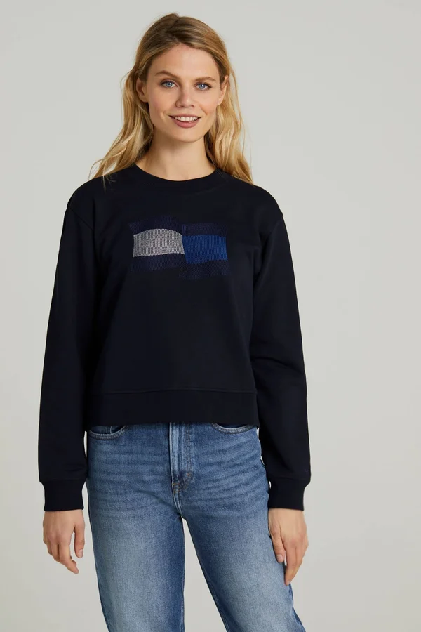 Whistles Women's Bonjour Logo Sweatshirt - Blue - Xs