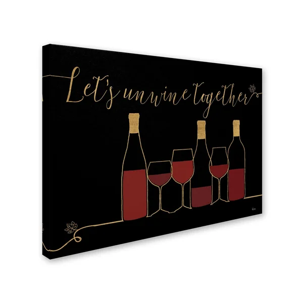 Veronique Charron 'Underlined Wine x Black' Canvas Art WAP01774-C