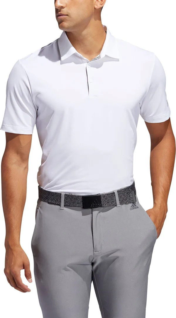 Adidas Mens Ultimate 2.0 Solid Golf Polo White S