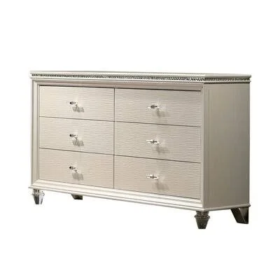 Sienna 6 Drawer Double Dresser Gold Flamingo Teen