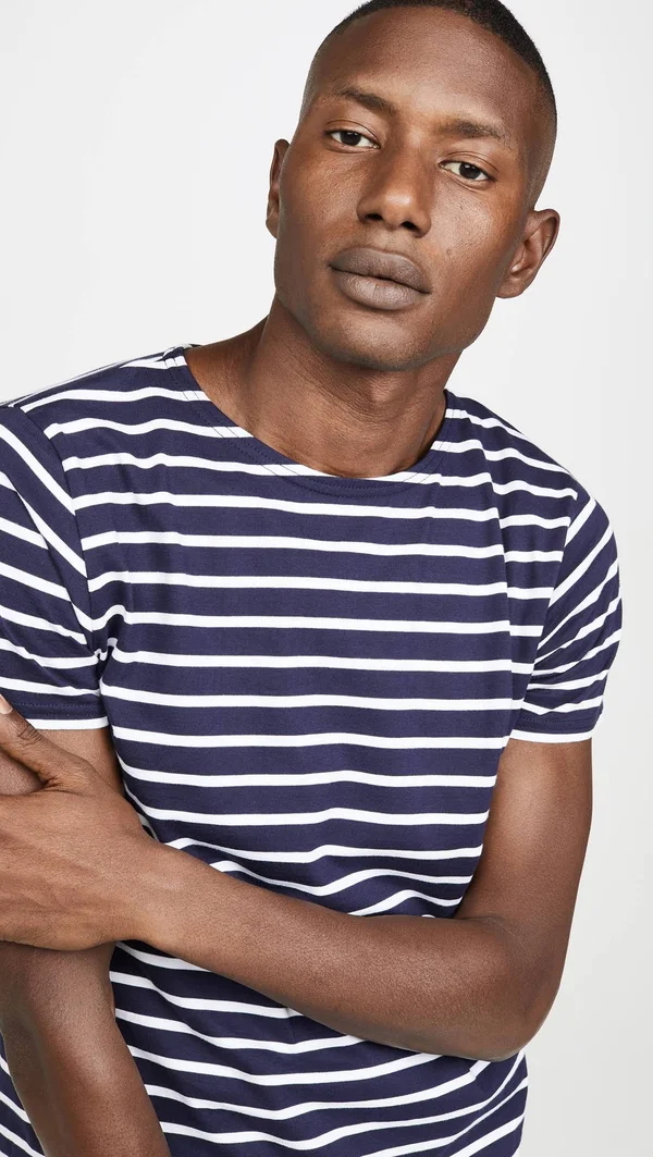 Armor Lux Men's Breton Striped T-Shirt - Navy/Blanc