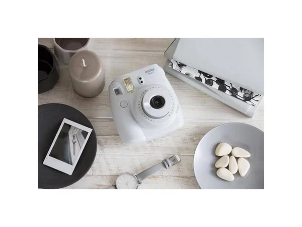 Fujifilm Instax Mini 9 Instant Film Camera - Smokey White - includes Bundle with Green Case and Twin Pack of Film