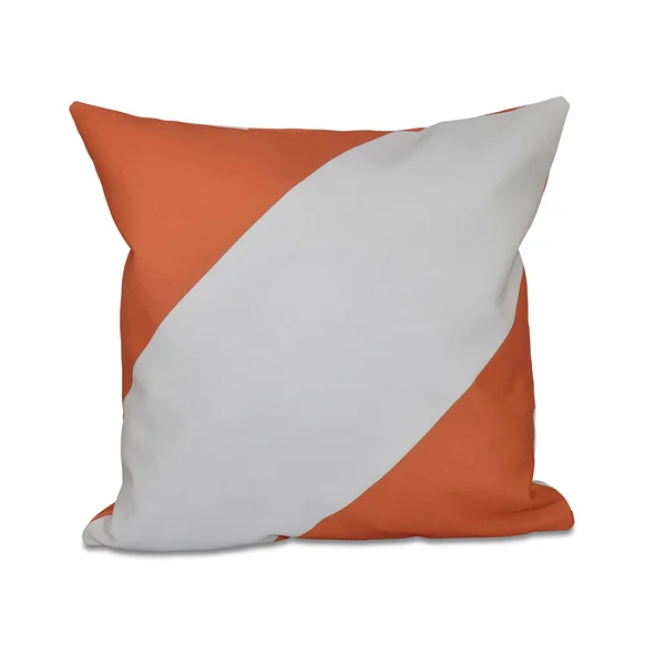 Contemporary Home Living 16x22 Orange and White Rectangular Throw Pillow - Down Alternative Filler